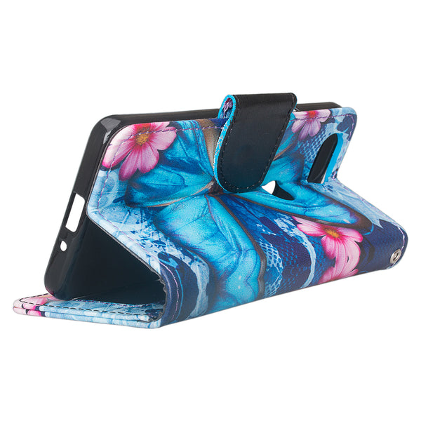 Google Pixel 2 Wallet Case - blue butterfly - www.coverlabusa.com
