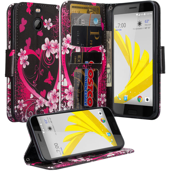 HTC Bolt Wallet Case - heart butterflies - www.coverlabusa.com