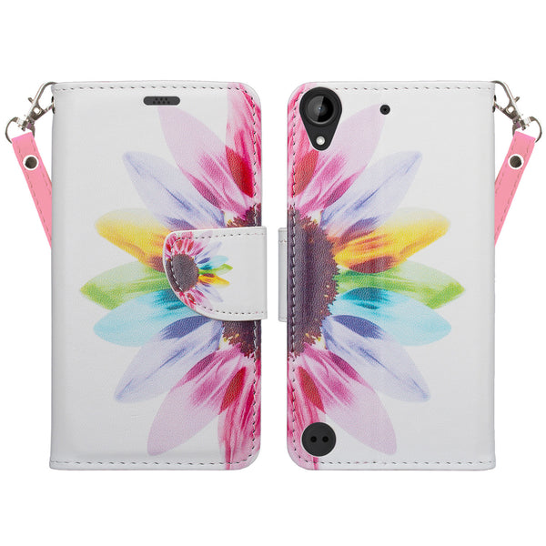 HTC Desire 530 Wallet Case, sun flower www.coverlabusa.com