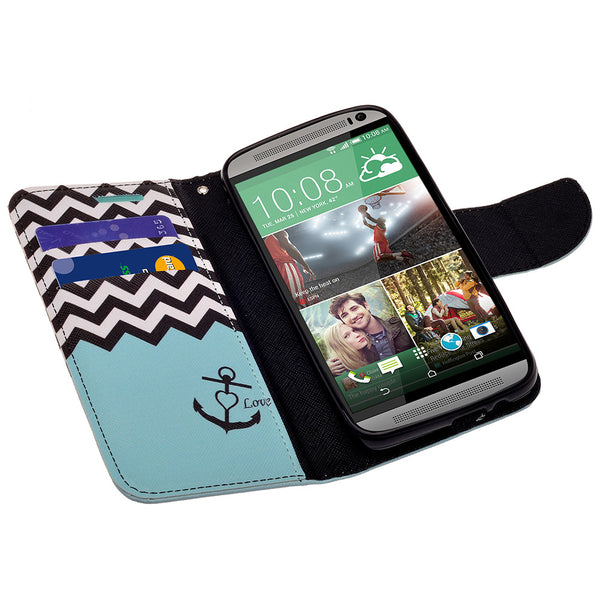 HTC One M9 wallet case - Teal Anchor - www.coverlabusa.com