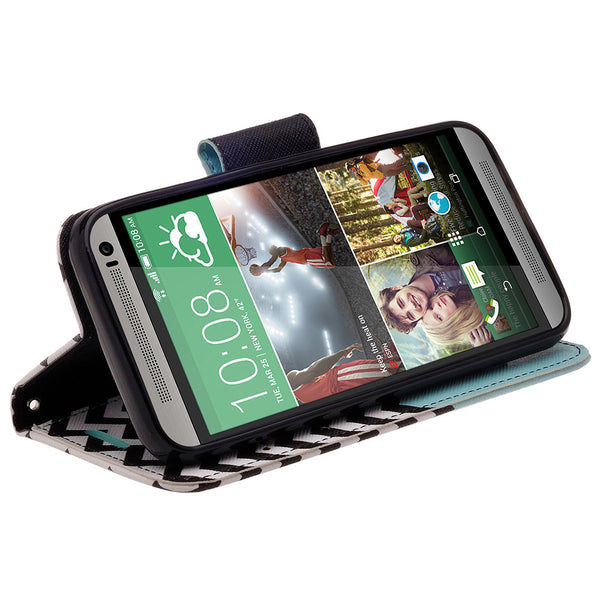 HTC One M9 wallet case - Teal Anchor - www.coverlabusa.com