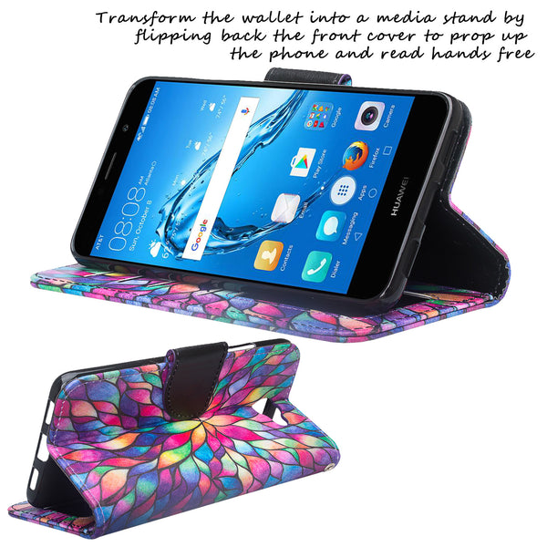 Huawei Ascend XT 2 Wallet Case - Rainbow Flower - www.coverlabusa.com