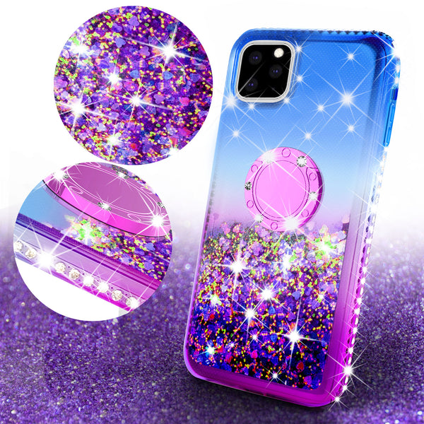 glitter phone case for apple iphone 12 pro max - blue/purple gradient - www.coverlabusa.com