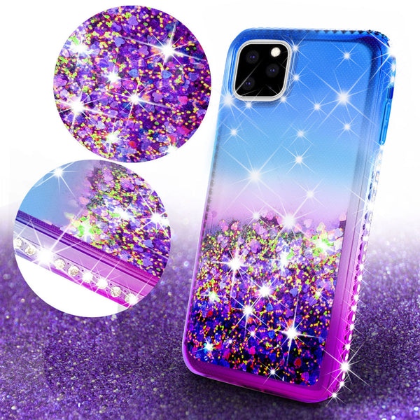 glitter phone case for apple iphone 12 pro max - blue/purple gradient - www.coverlabusa.com