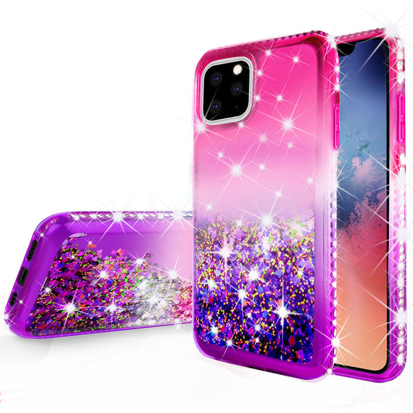 glitter phone case for apple iphone 11 pro max - hot pink/purple gradient - www.coverlabusa.com