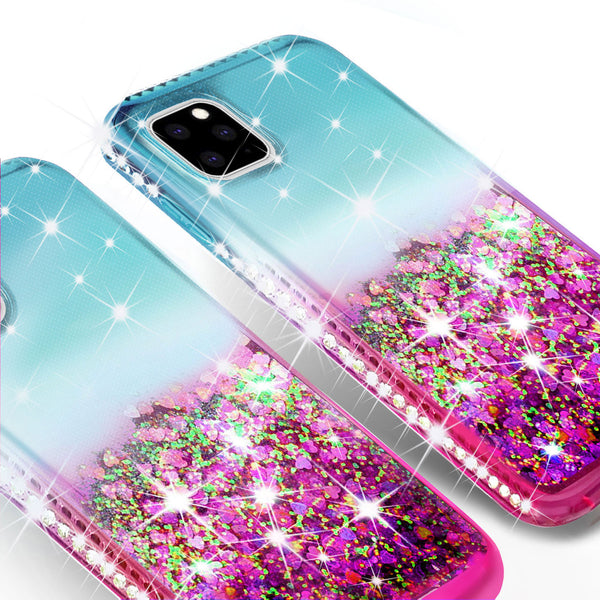 glitter phone case for apple iphone 12 pro max - pink/teal gradient - www.coverlabusa.com