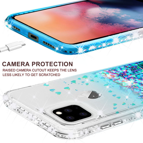 clear liquid phone case for apple iphone 11 pro - teal - www.coverlabusa.com