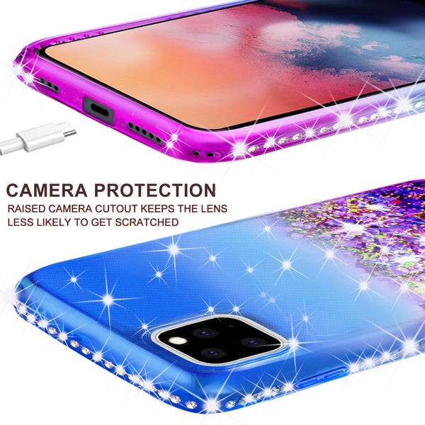 glitter phone case for apple iphone 12 pro max - blue/purple gradient - www.coverlabusa.com