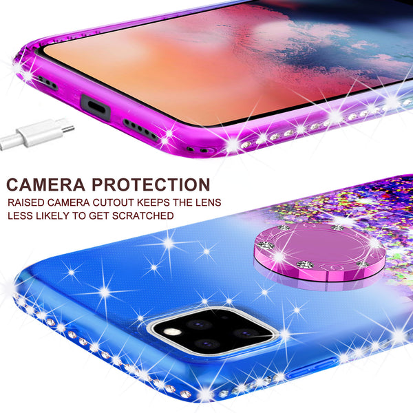 glitter phone case for apple iphone 11 pro - blue/purple gradient - www.coverlabusa.com