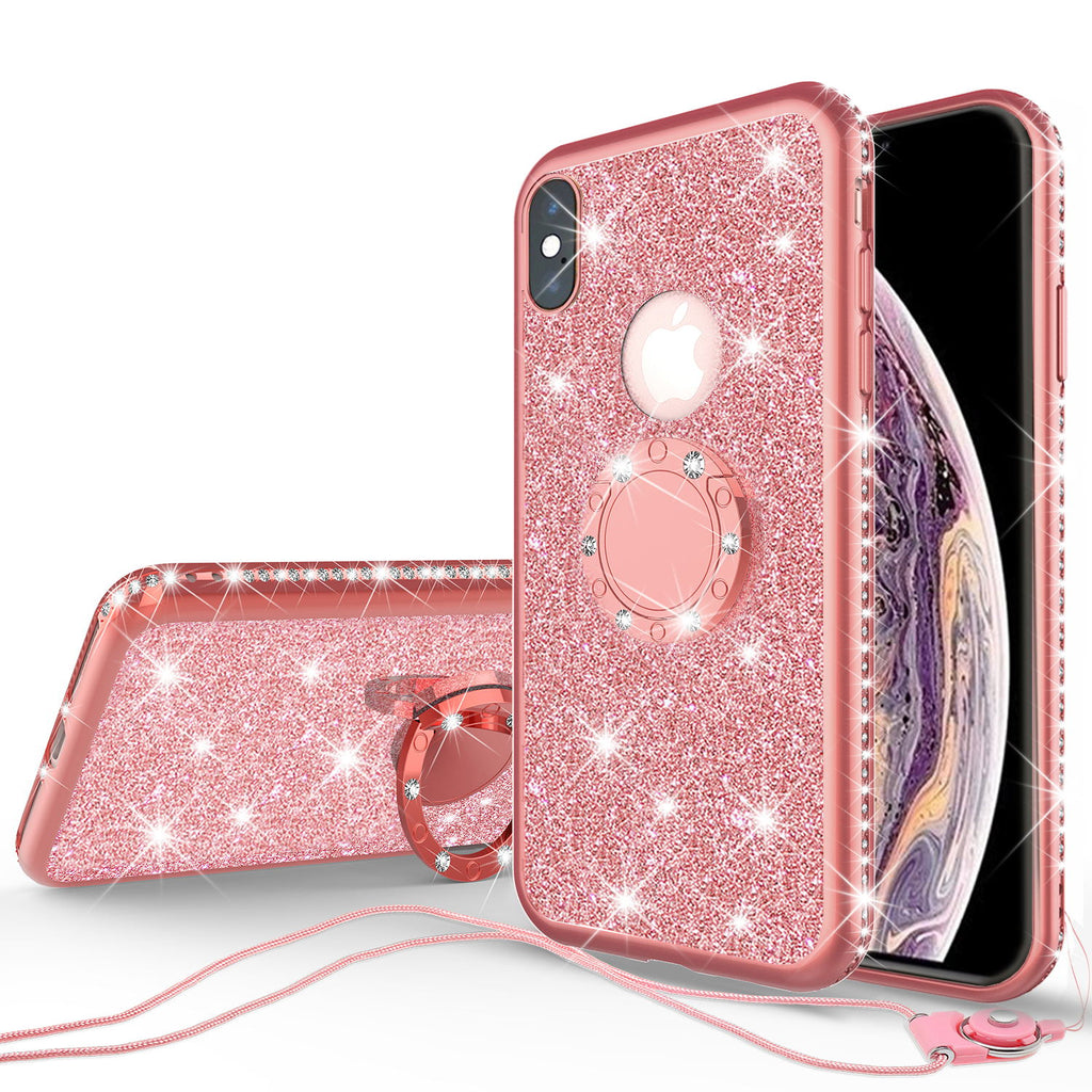 Glitter Cute Phone Case Girls Kickstand Compatible for Apple iPhone XS –  SPY Phone Cases and accessories