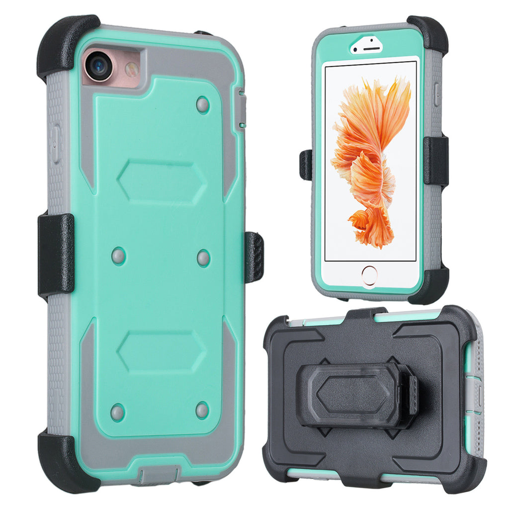 iphone 7 case, apple iphone 7 holster shell combo with screen protector | teal - www.coverlabusa.com