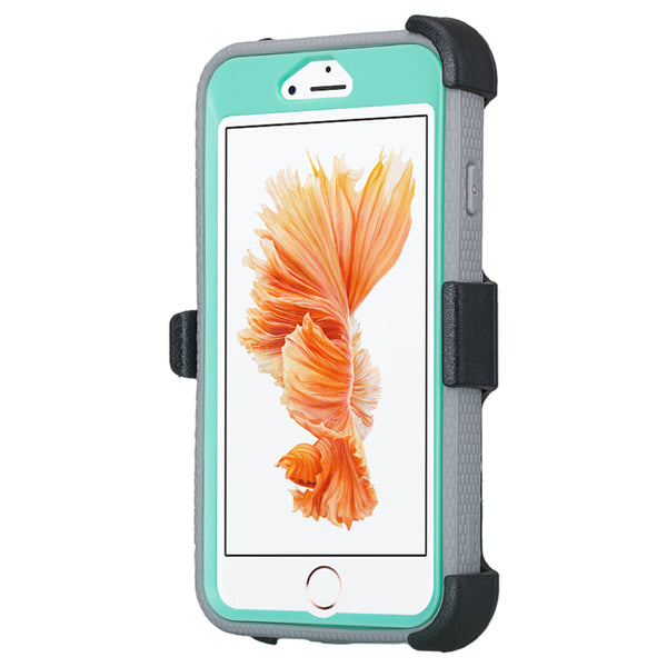 Apple iPhone 8 Plus Case | Heavy Duty 3-in-1 Defender Holster Shell Combo | Teal - www.coverlabusa.com