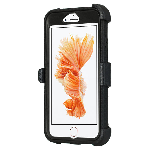 Apple iPhone 8 Plus Case | Heavy Duty 3-in-1 Defender Holster Shell Combo | Black - www.coverlabusa.com