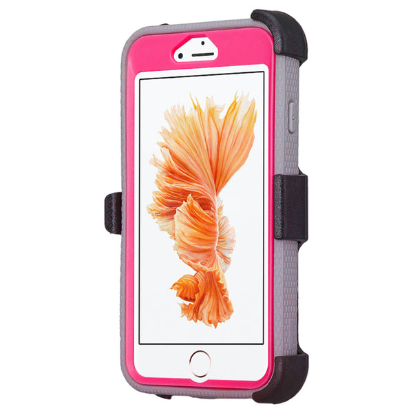 Apple iPhone 8 Plus Case | Heavy Duty 3-in-1 Defender Holster Shell Combo | Pink - www.coverlabusa.com