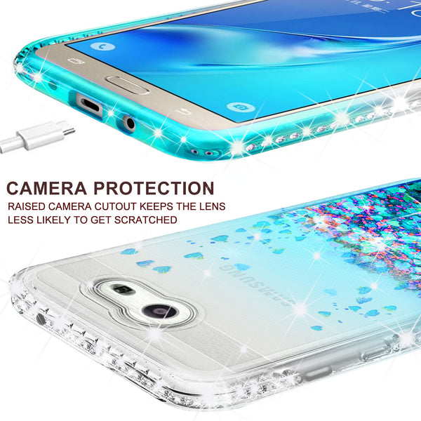 clear liquid phone case for samsung galaxy j7 2017 - teal - www.coverlabusa.com 