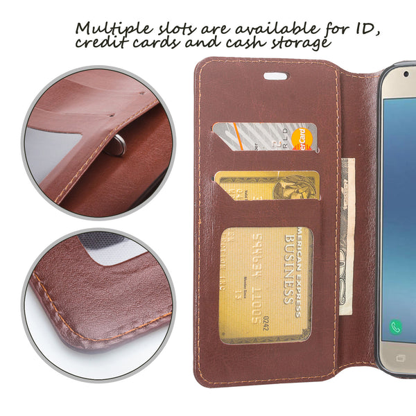 Samsung Galaxy J3 2018 Wallet Case - brown - www.coverlabusa.com