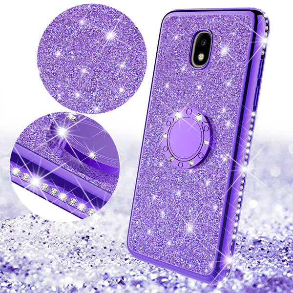 samsung galaxy j3 (2018) glitter bling fashion case - purple - www.coverlabusa.com