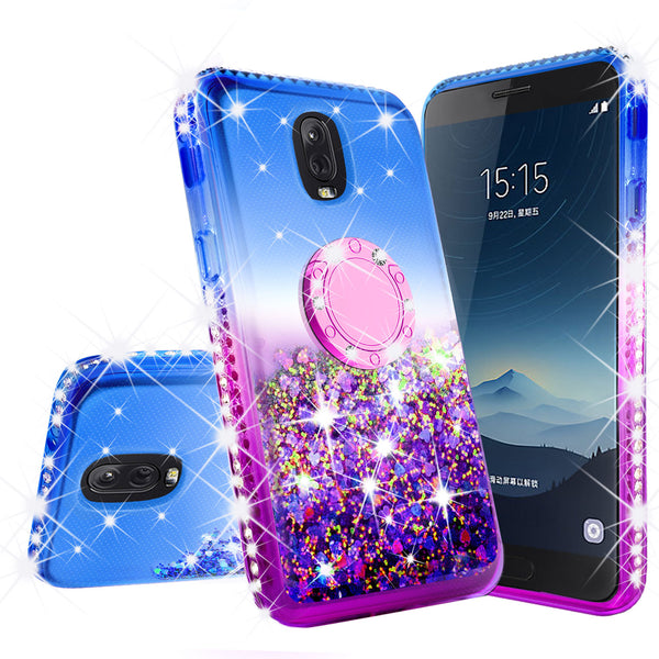 glitter ring phone case for samsung galaxy J7 2018 - blue gradient - www.coverlabusa.com 