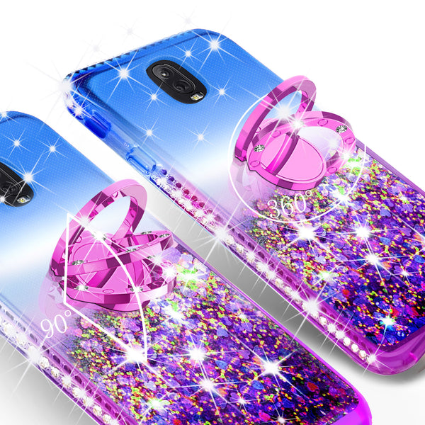 glitter ring phone case for samsung galaxy J7 2018 - blue gradient - www.coverlabusa.com 