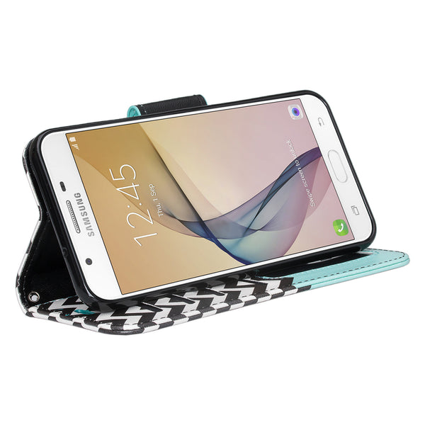 Samsung J7(2017) Wallet Case - teal anchor - www.coverlabusa.com