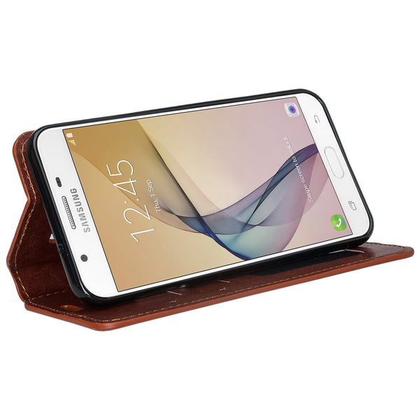 Samsung J7(2017), J7 Sky Pro, J7 V, J7 Perx Wallet Case - brown - www.coverlabusa.com