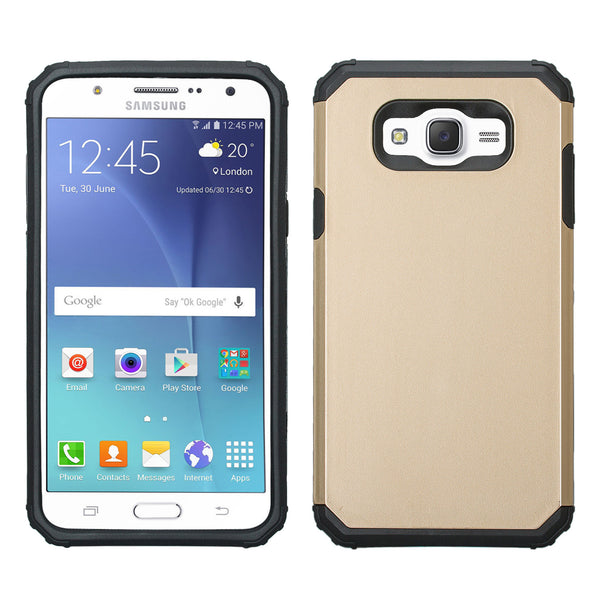 Samsung Galaxy J7 (Boost Mobile,Virgin,MetroPcs,T-Mobile) Dual Layered Slim Hybrid Case - Gold-www.coverlabusa.com
