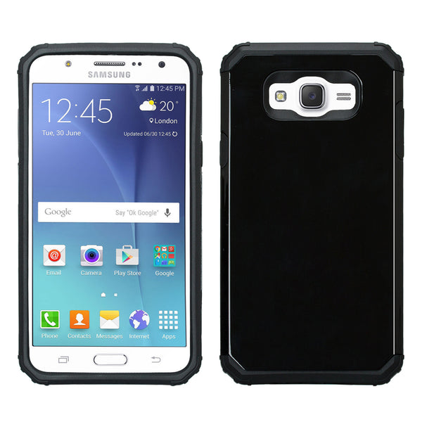 Samsung Galaxy J7 (Boost Mobile,Virgin,MetroPcs,T-Mobile) Dual Layered Slim Hybrid Case - Black -www.coverlabusa.com