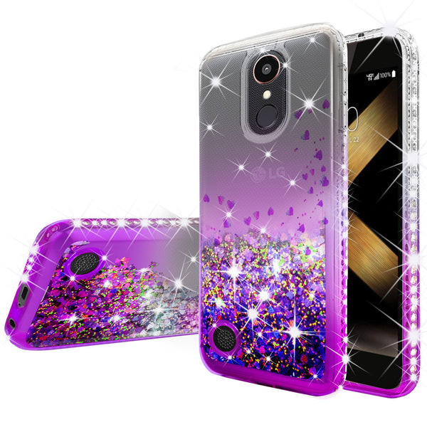 clear liquid phone case for lg k20 plus - purple - www.coverlabusa.com 