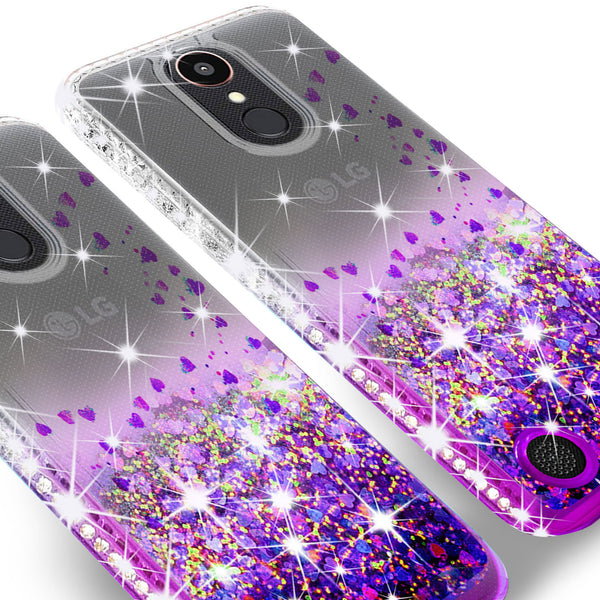 clear liquid phone case for lg k20 plus - purple - www.coverlabusa.com 