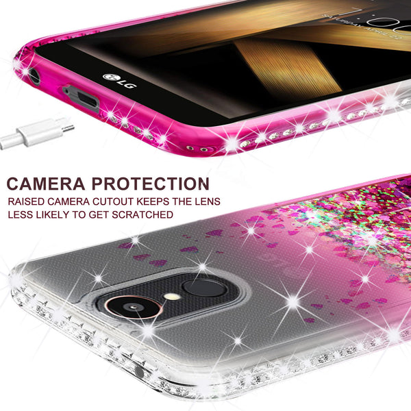 clear liquid phone case for lg k20 plus - hot pink - www.coverlabusa.com 