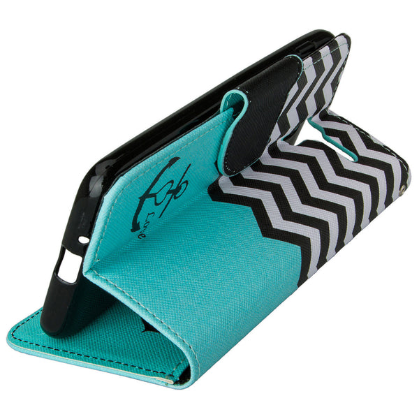 kyocera hydro view wallet case - teal anchor - www.coverlabusa.com