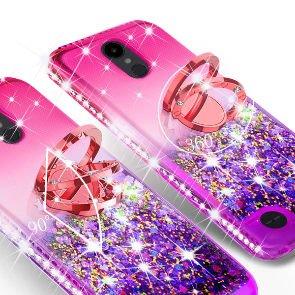 glitter ring phone case for lg aristo 2 - pink gradient - www.coverlabusa.com