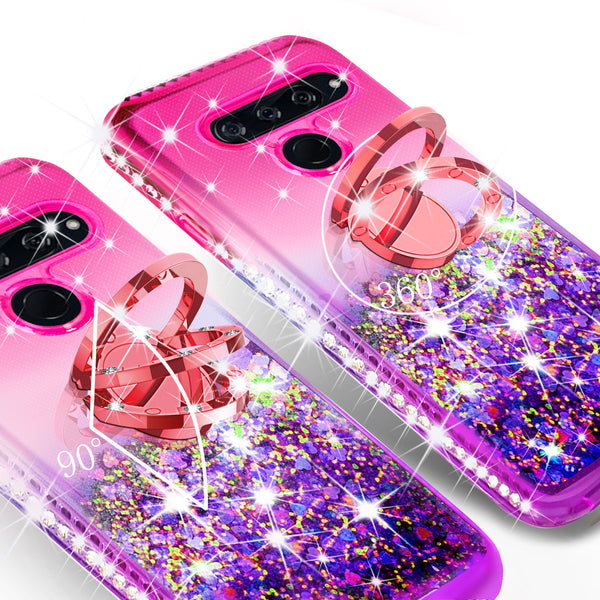 glitter ring phone case for lg v40 thinq - hot pink gradient - www.coverlabusa.com 