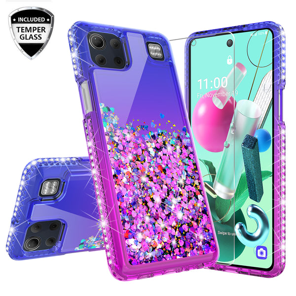 glitter phone case for lg k92 5g - blue/purple gradient - www.coverlabusa.com