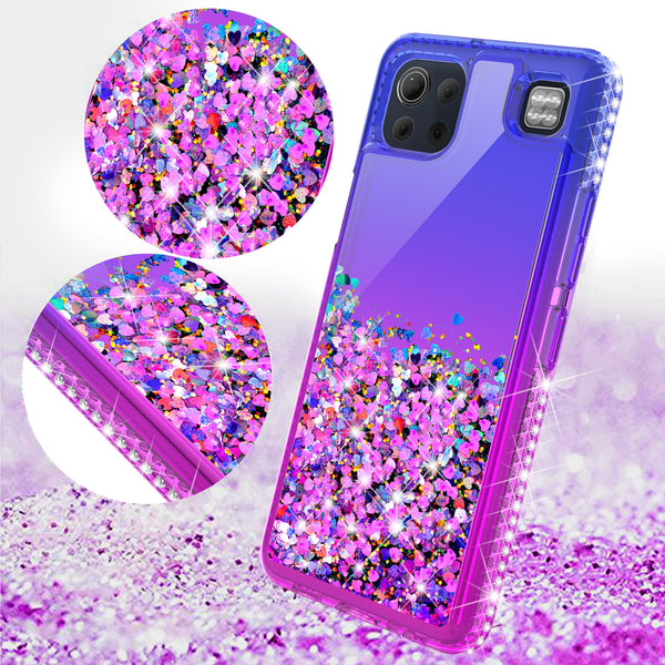 glitter phone case for lg k92 5g - blue/purple gradient - www.coverlabusa.com