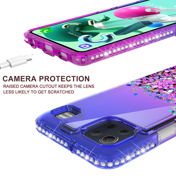 glitter phone case for lg k92 5g - blue/purple gradient - www.coverlabusa.com