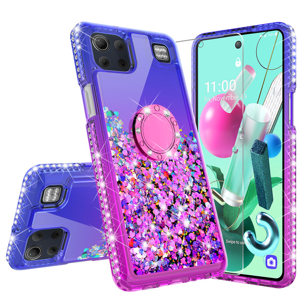 glitter phone case for lg k92 5g - blue/purple gradient - www.coverlabusa.com