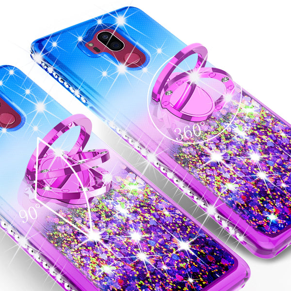 glitter ring phone case for LG G7 ThinQ - blue gradient - www.coverlabusa.com