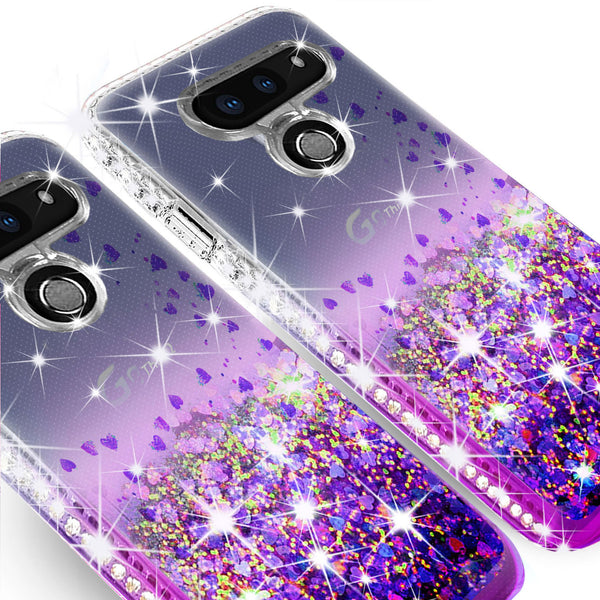 clear liquid phone case for lg g8 thinq - purple - www.coverlabusa.com 