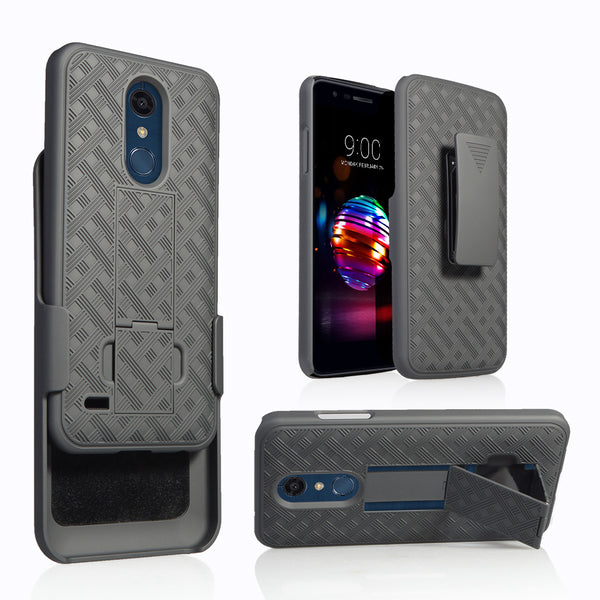 lg k10 (2018) combo holster shell case - bk - www.coverlabusa.com