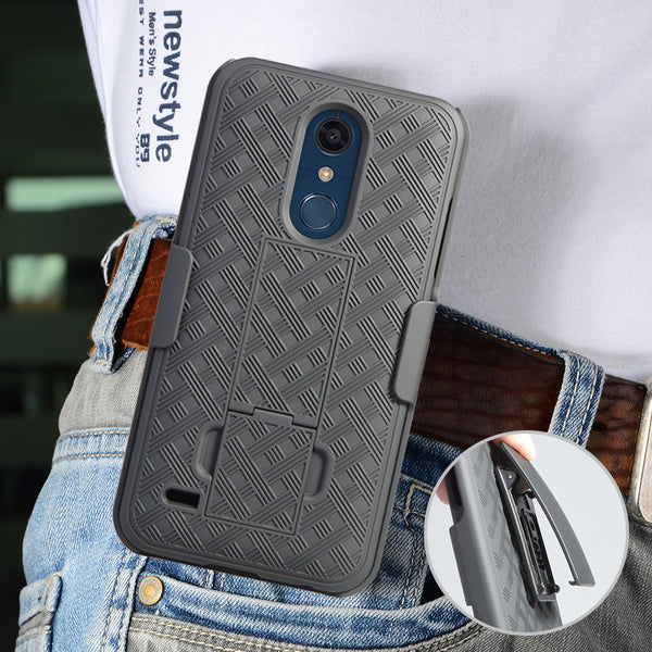 lg k10 (2018) combo holster shell case - bk - www.coverlabusa.com