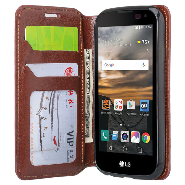 lg k3 wallet case - brown - www.coverlabusa.com