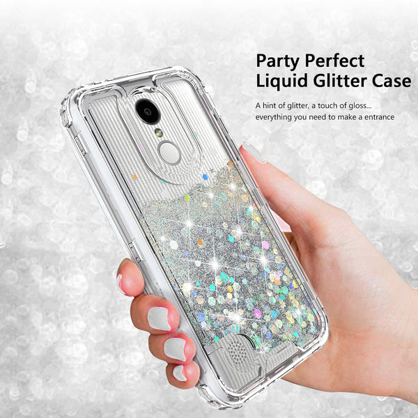 hard clear glitter phone case for lg aristo 3 - clear - www.coverlabusa.com 