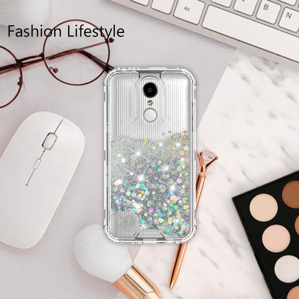 hard clear glitter phone case for lg aristo 2 - clear - www.coverlabusa.com  