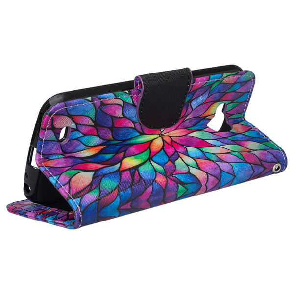 LG V9 Wallet Case - rainbow flower - www.coverlabusa.com