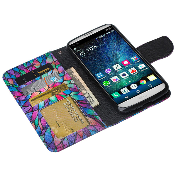LG V9 Wallet Case - rainbow flower - www.coverlabusa.com