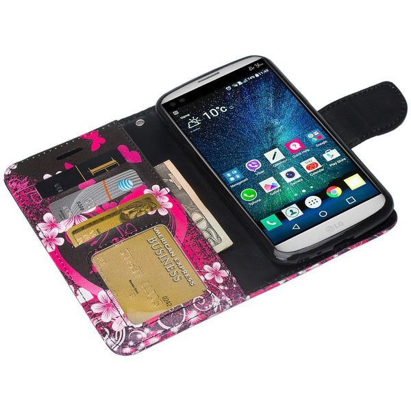LG V9 Wallet Case - heart butterflies- www.coverlabusa.com