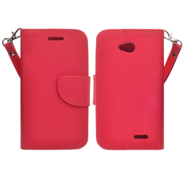 LG L70 Pu leather wallet case - Red - www.coverlabusa.com