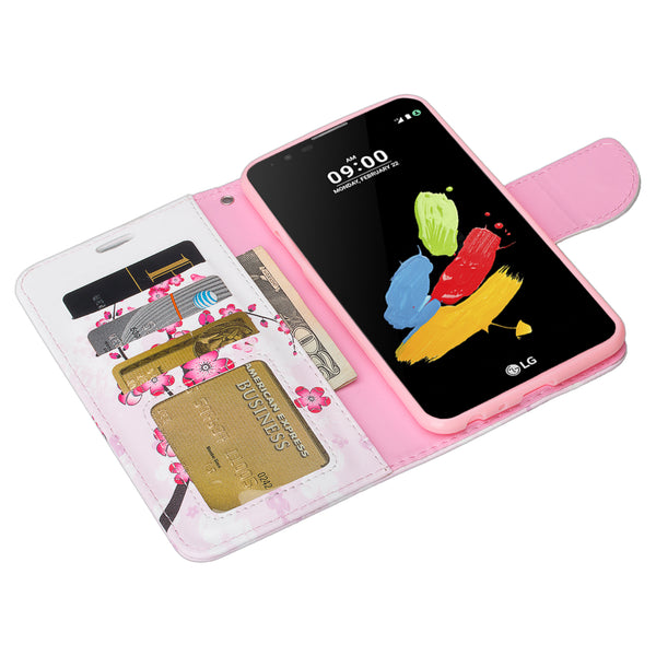 lg stylo 3 / stylus 3 plus leather wallet case - cherry blossom - www.coverlabusa.com