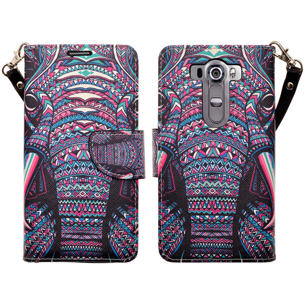 LG V10 leather wallet case - tribal elephant - www.coverlabusa.com